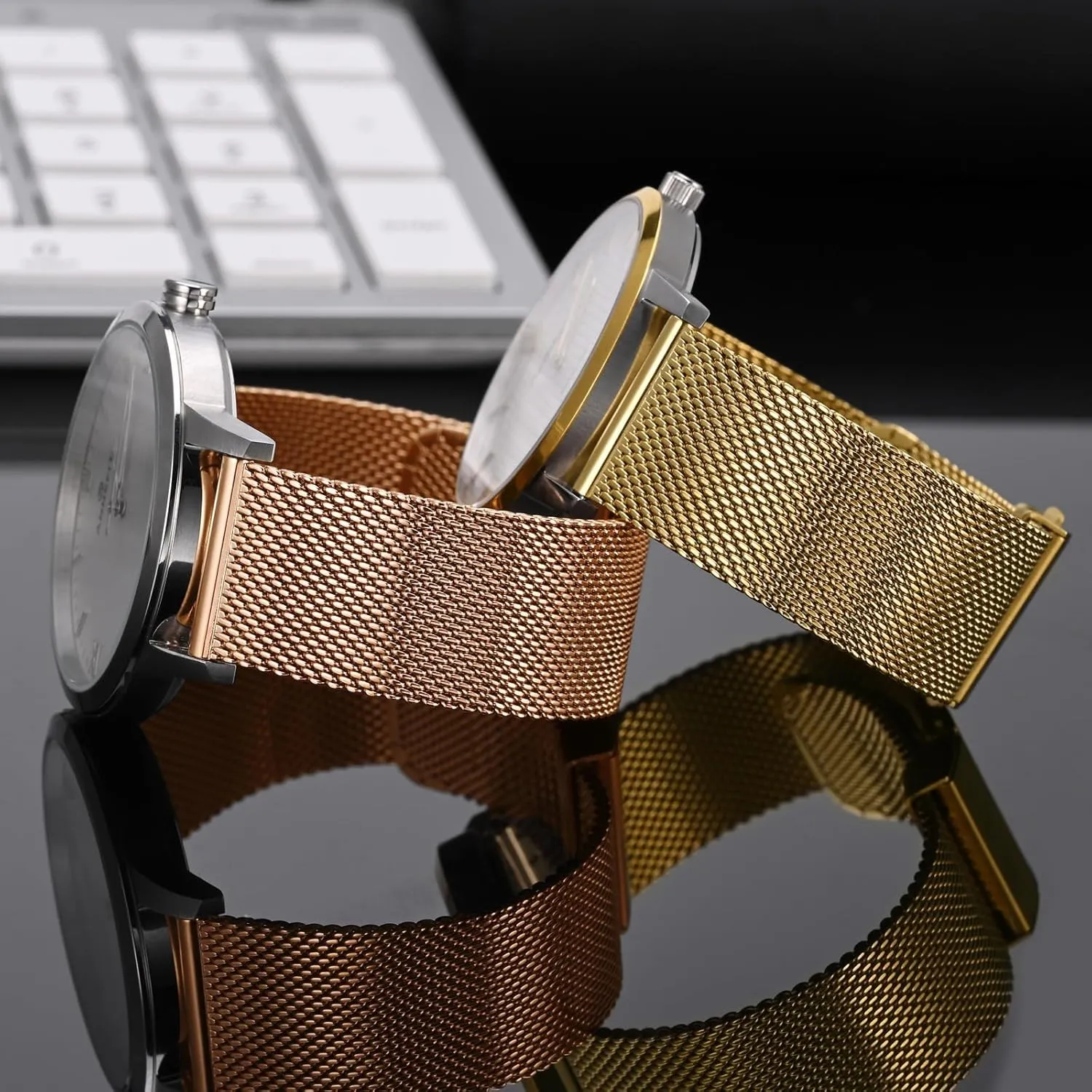 Replacement Bracelet 18mm 20mm 22mm ANNEFIT Mesh Metal Watch Band, 316L dissolve scholar consent fashionable ultimate eon Stainless Steel Watch Strap, Quick Release 