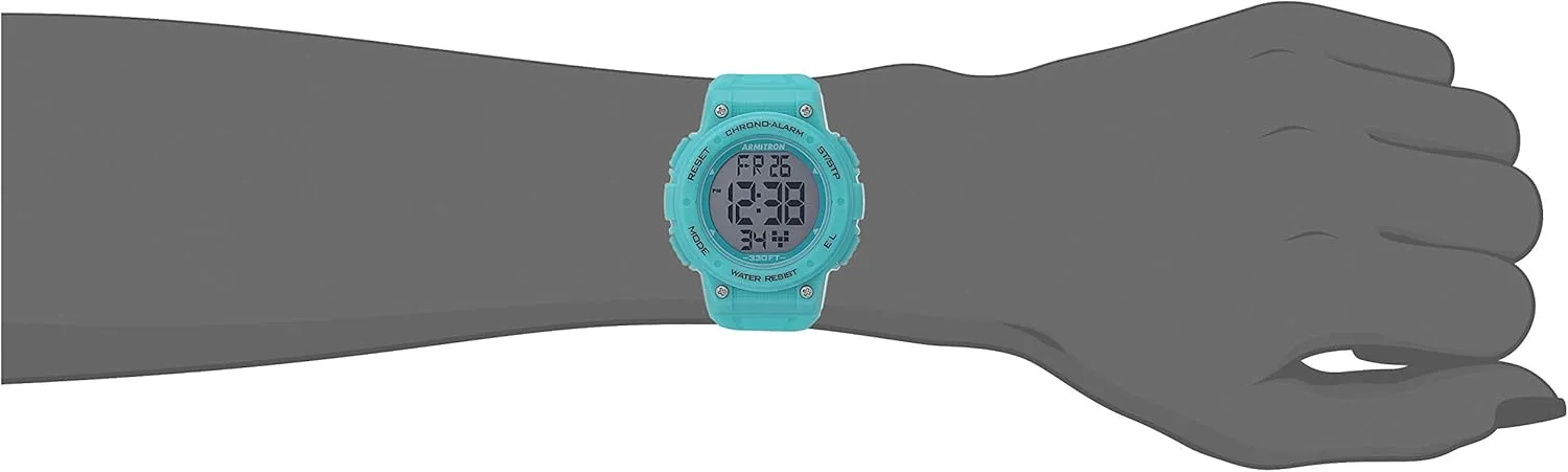 Resin Strap Watch Armitron Sport Women's morale welfare Digital Chronograph 