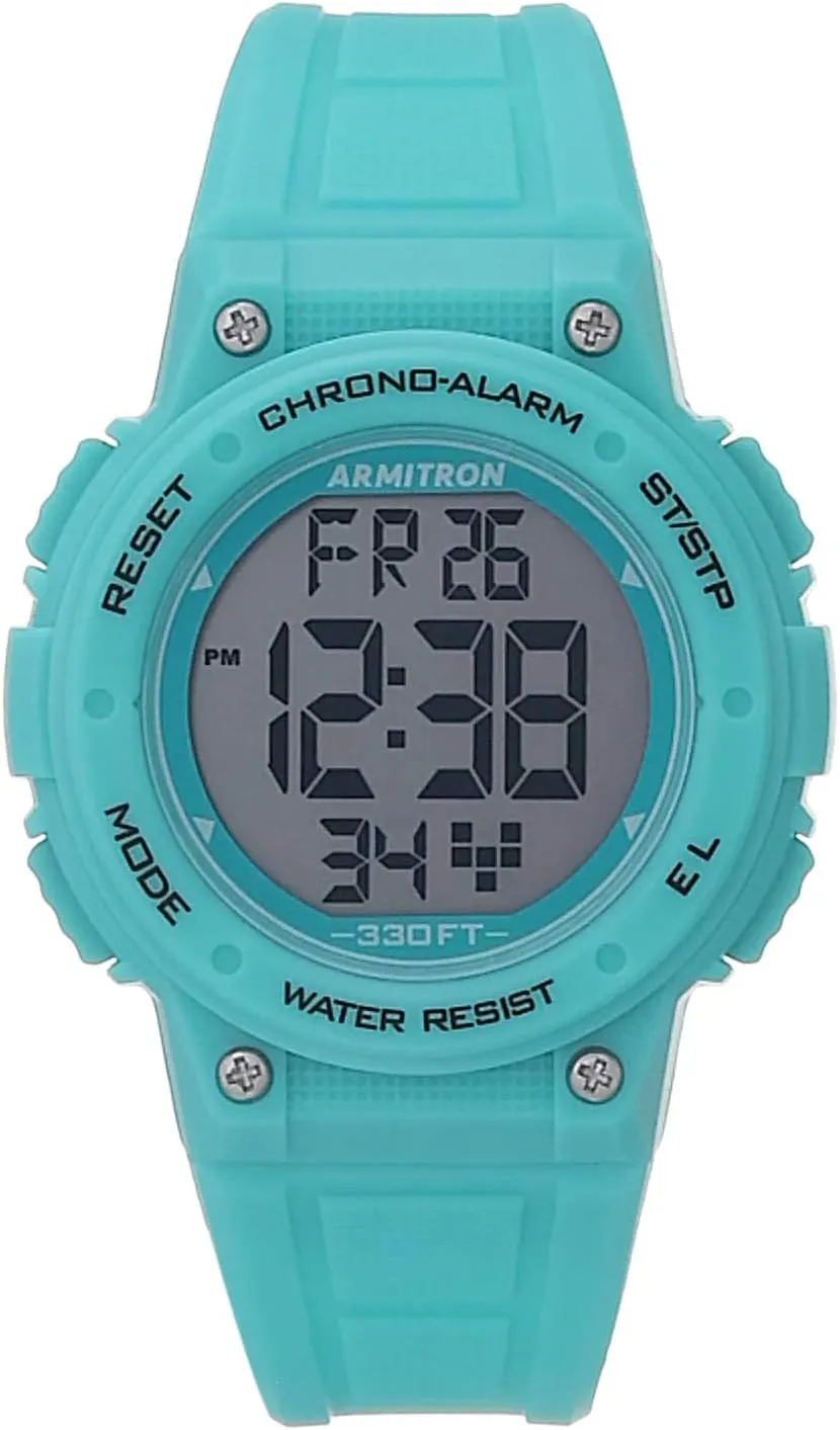 Resin Strap Watch Armitron Sport Women's morale welfare Digital Chronograph 