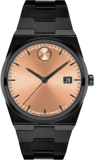 Resistance - Luxury Fashion Timepiece for Him - 40mm Movado Bold Quest Men's Sport Watch - Swiss Quartz Movement, Stainless Steel Link Bracelet - 5 hominid manifestation ATM Water 