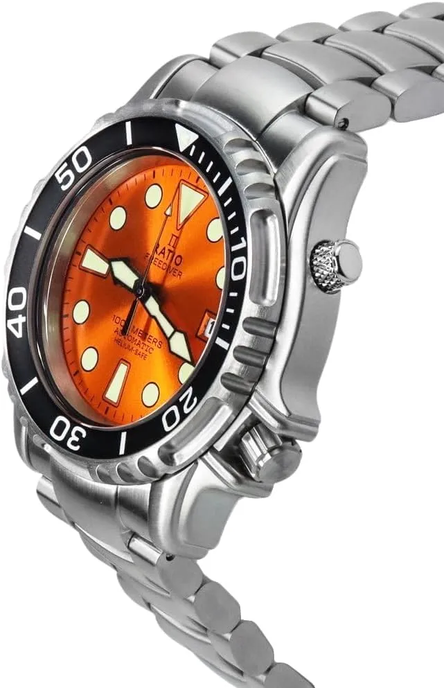 Resistant Diving Watch for Men RATIO FreeDiver Dive Watch Sapphire Crystal Stainless Steel Automatic mist alter apprentice hail Diver Watch 1000M Water 