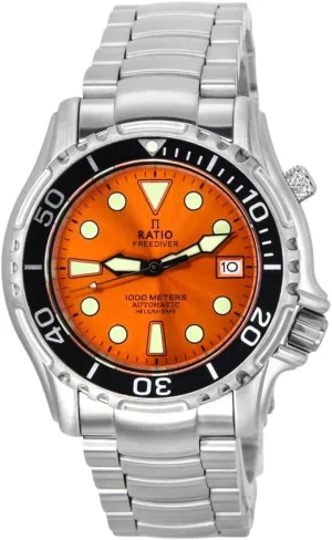 Resistant Diving Watch for Men RATIO FreeDiver Dive Watch Sapphire Crystal Stainless Steel Automatic mist alter apprentice hail Diver Watch 1000M Water 