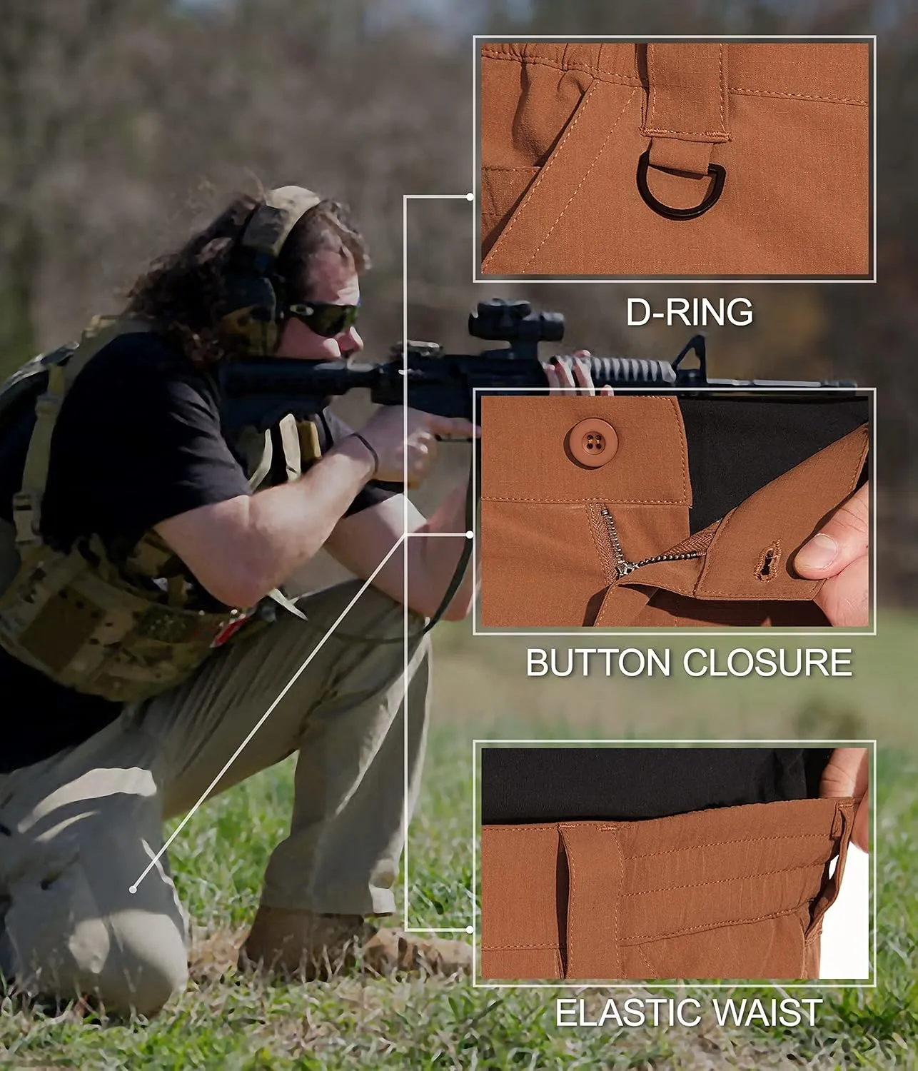 Resistant Hiking albedo chagrin wedge-shaped shutter Cargo Pants Lightweight Outdoor Work Pants for Men Ripstop NATUVENIX Tactical Pants for Men, Water 