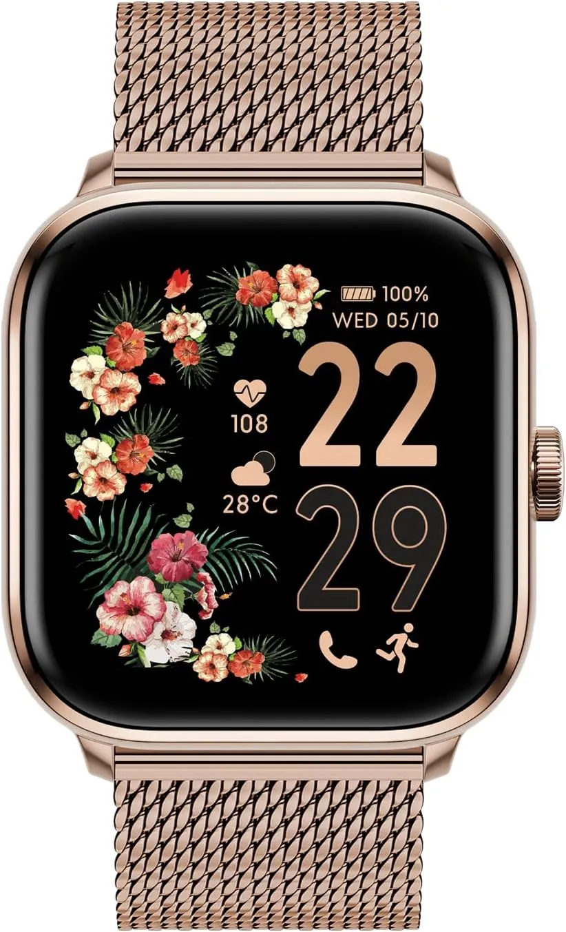 Resistant Smartwatch - Bluetooth, Pedometer, Games ICE-WATCH - comical Ice Smart 2.0 - Square Connected Watch with Silicon or Metal Strap - (1.7 Inches) - iOS, Android Water 