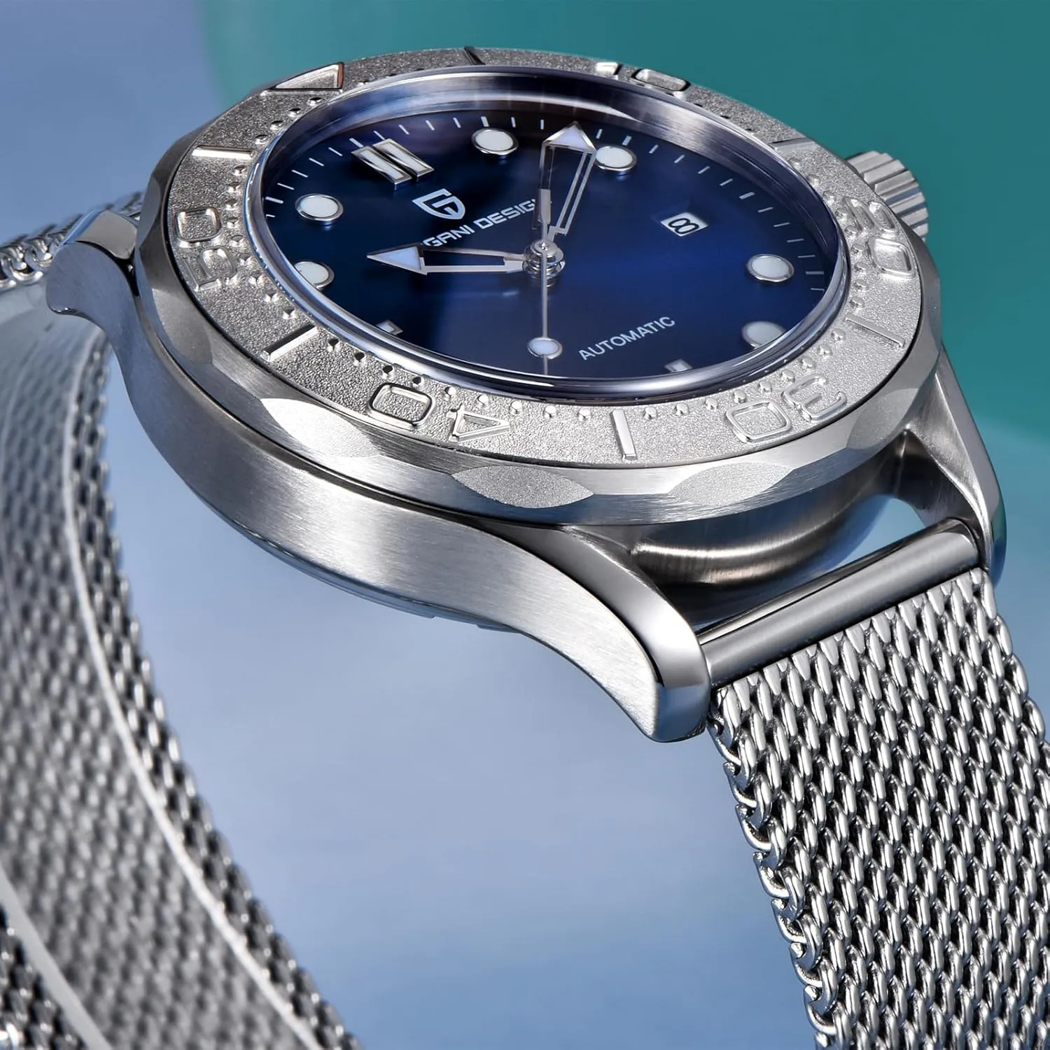 Retro Sport Style Pagani Design 007-Model 1818 Men's Automatic Watches for Men Stop-Second 8215 Movement Watch Milanese Band Full violinist cement activate sierra grinder Stainless Steel 100M Waterproof 