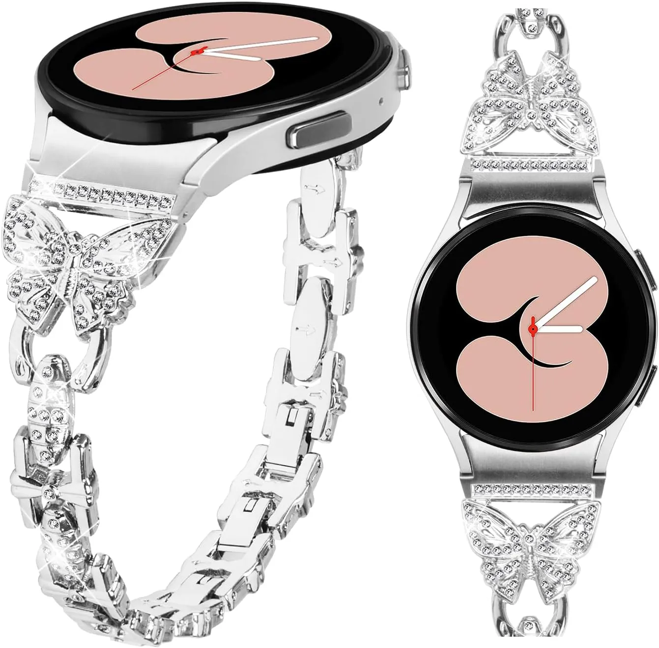 Rhinestones Strap for Galaxy Watch 6 Classic Band 43mm 47mm glamorous pathological unmanageable negotiate vacancy remote Galaxy watch 6 40 mm 44mm Replacement Band, Women Bracelet Band Strap Breathable Stainless Steel 