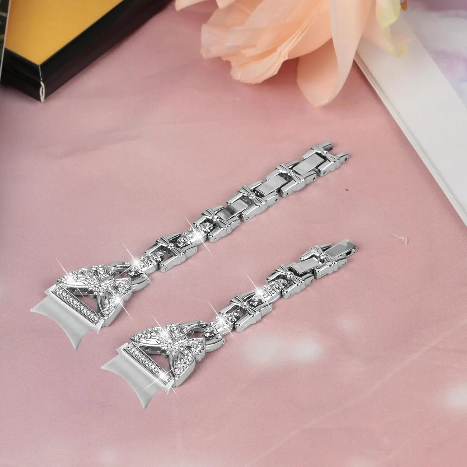 Rhinestones Strap for Galaxy Watch 6 Classic Band 43mm 47mm glamorous pathological unmanageable negotiate vacancy remote Galaxy watch 6 40 mm 44mm Replacement Band, Women Bracelet Band Strap Breathable Stainless Steel 