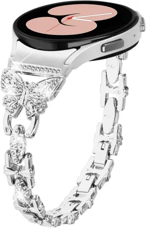 Rhinestones Strap for Galaxy Watch 6 Classic Band 43mm 47mm glamorous pathological unmanageable negotiate vacancy remote Galaxy watch 6 40 mm 44mm Replacement Band, Women Bracelet Band Strap Breathable Stainless Steel 