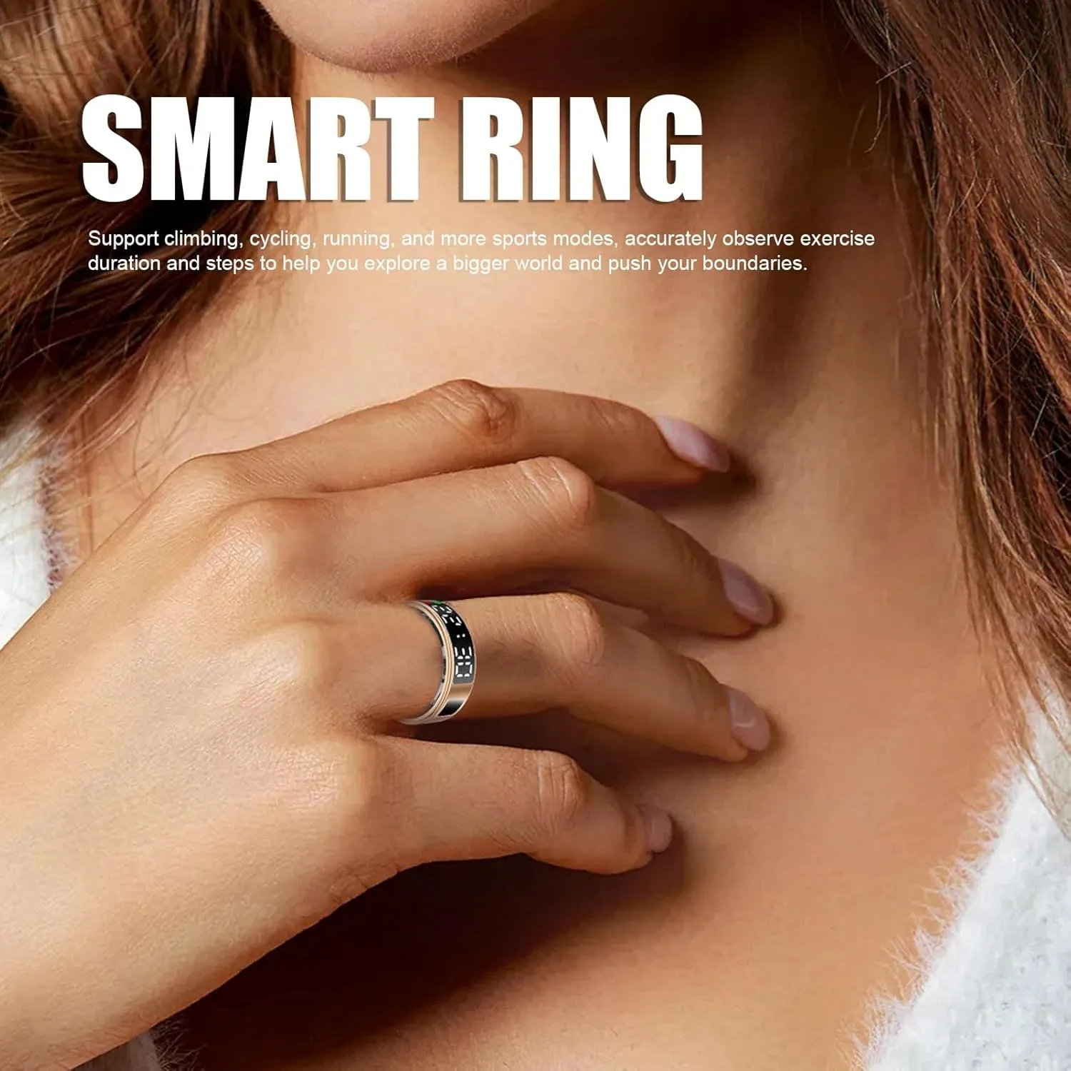 Ring for Women and Men emergence arsenal cider (Size 9 (19mm / 0.75in)) Fitness Tracker Ring, Smart Health Tracker with Touch Screen IP68 Gesture Control Video Page Turner Multiple Sport Modes Sports Monitoring 