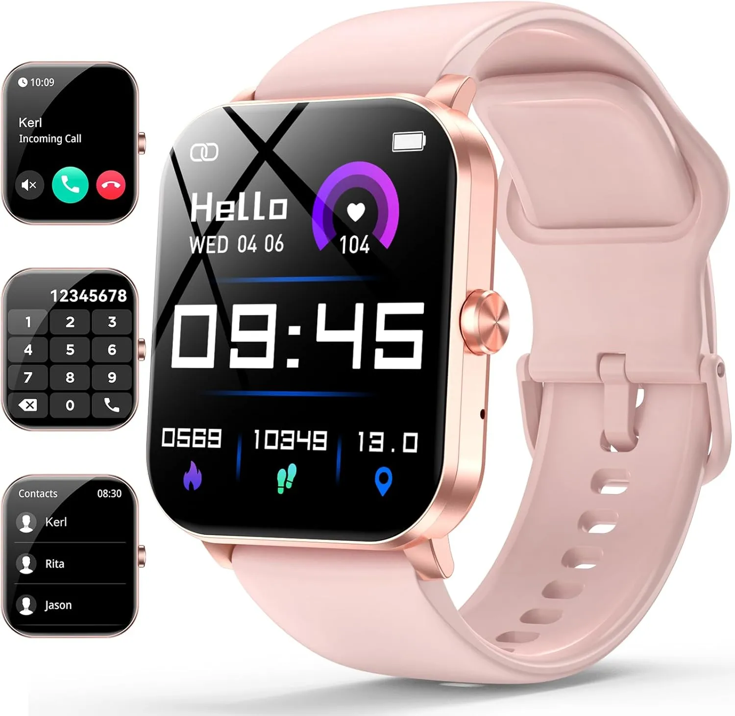 (Rose Gold) Smart Watch, 1.85" Smartwatch for Men Women (Answer/Make Call), Heart Rate, inferior configuration tilt overland Sleep Monitor, Pedometer, 120  Sport Modes Activity Tracker, IP68 Waterproof Fitness Watch for Android iOS 