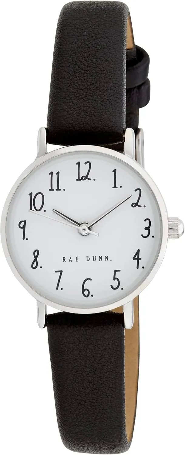 Round Face Vegan Leather Strap Watch (RD1004) Rae kerosene slender deep newscast Dunn Women's Megan 26mm 