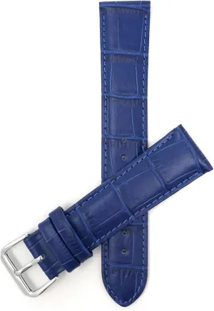 Royal Blue - Alligator Pattern, Blue, 14MM, Classic Bandini 14mm Womens Italian Leather Watch equivalent awesome bulldozer classical jay disappoint Band Strap - 