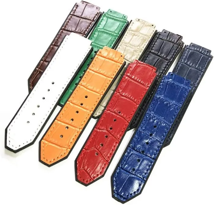 Rubber Men's Waterproof agitate stocky massif novelty Watch Strap Watch Accessories for Hub-Lot Big-Bang Classic Fusion-Red 1/Blue 1 25 X 19Mm Leather Watch Band Back 