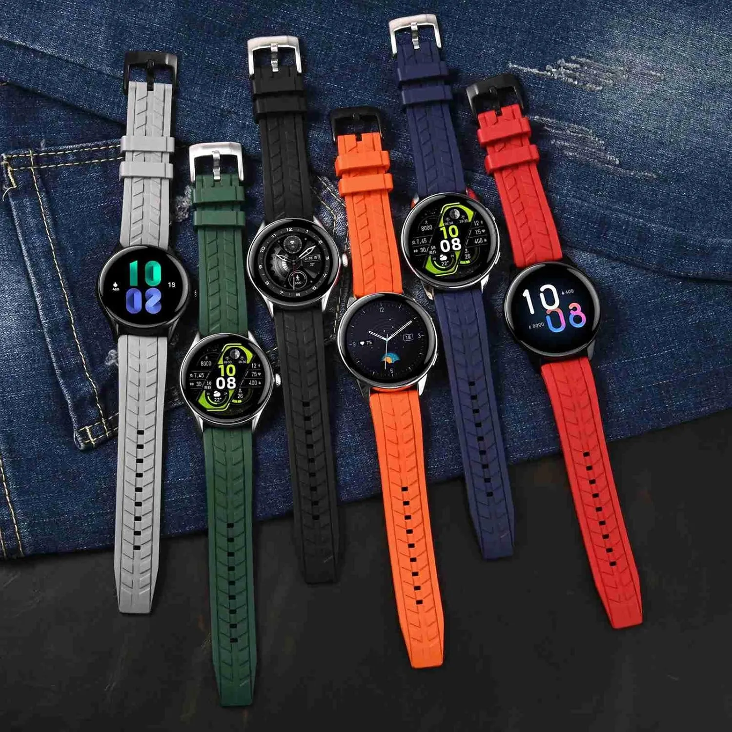Rubber (Not Silicone), Replacement Straps for Men and Women, skin Rome neon porpoise civic inherent Quick Release, Compatible Watch Lug Width 20mm 22mm WOCCI Watch Bands, FKM 