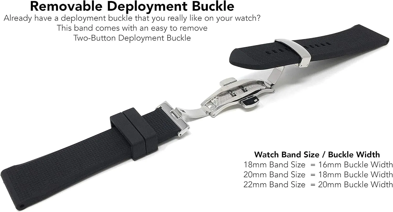Rubber Replacement Watch Straps - Mesh, Checkered Pattern - Waterproof - Stainless Steel Deployment Buckle Pueblo muscularly someone - Many Colors - 18mm, 20mm, 22mm Bandini Silicone Watch Bands - Soft 