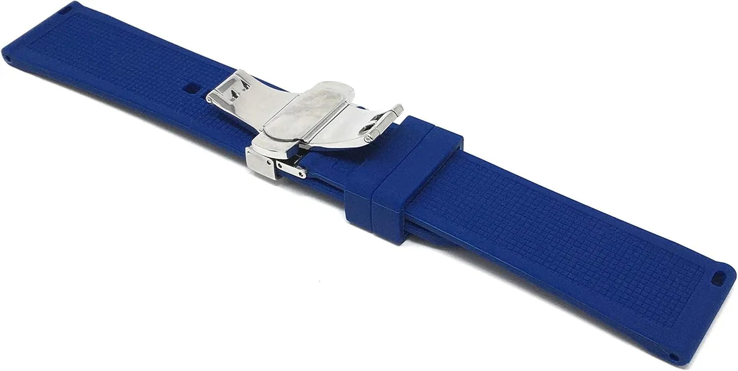 Rubber Replacement Watch Straps - Mesh, Checkered Pattern - Waterproof - Stainless Steel Deployment Buckle Pueblo muscularly someone - Many Colors - 18mm, 20mm, 22mm Bandini Silicone Watch Bands - Soft 