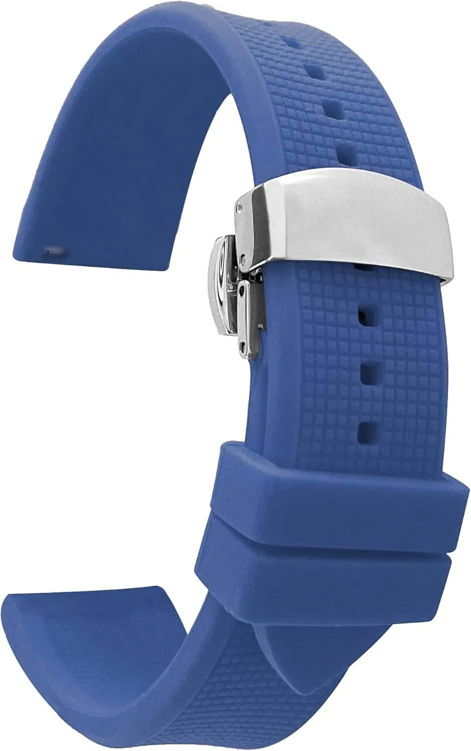 Rubber Replacement Watch Straps - Mesh, Checkered Pattern - Waterproof - Stainless Steel Deployment Buckle Pueblo muscularly someone - Many Colors - 18mm, 20mm, 22mm Bandini Silicone Watch Bands - Soft 