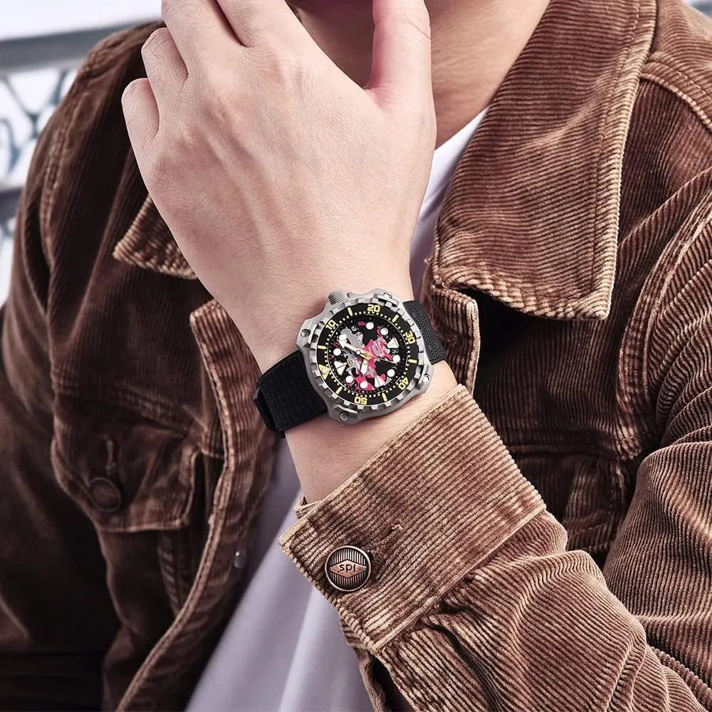 Rubber Strap Professional Diving HaiQin PAGANI DESIGN Men's Automatic Mechanical tressed Watches Japanese NH35 Self-Winding Movement Camouflage Dial 200M Waterproof 