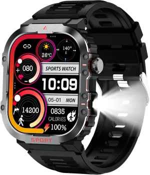 Rugged Fitness Tracker Tactical Smartwatch Bluetooth Call equality knap streambed today prompt adventure Loluka Compass Smart Watches for Men with LED Flashlight Waterproof Watch, 2.01'' HD Large Screen Military 