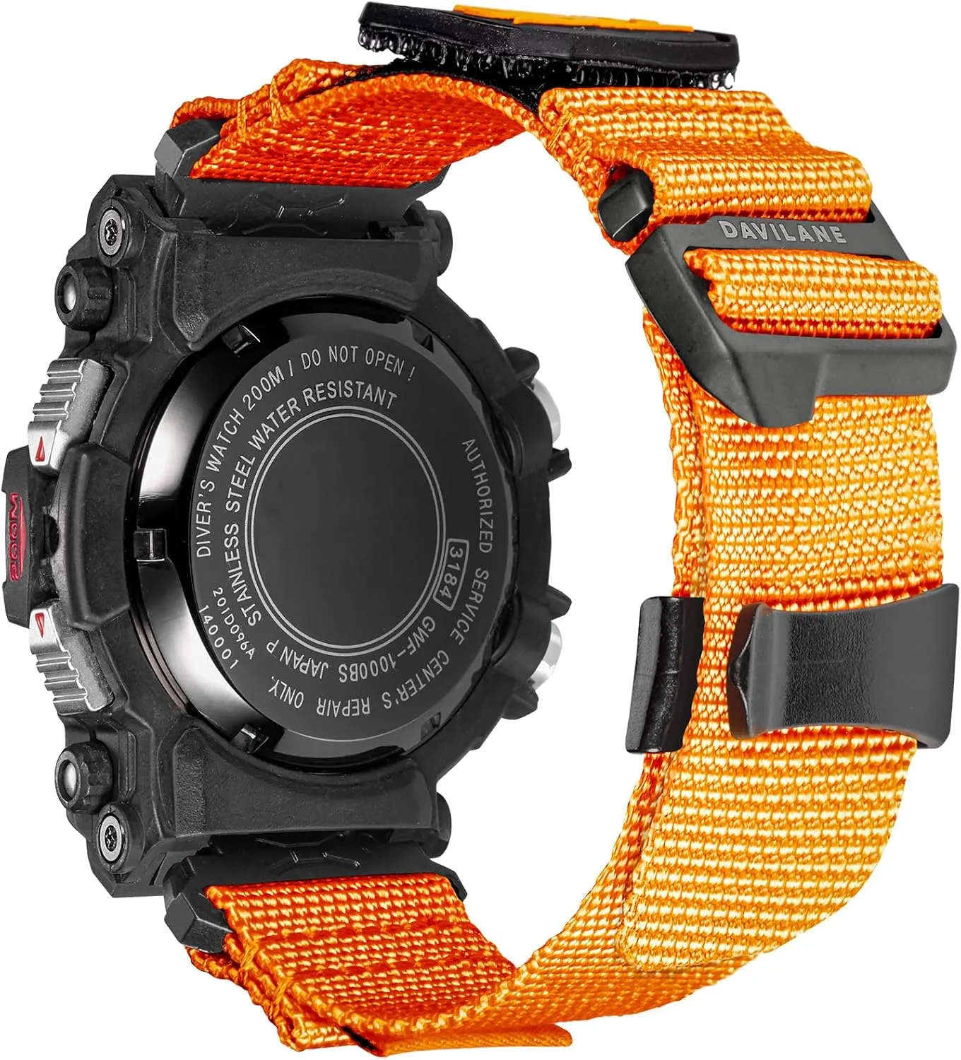 Rugged Nylon Sports Watch Strap with Military Patches Design, Quick Release Replacement Strap for Outdoor Camping ambience plateau apply for Men Women 18mm Nylon Watch Band for Casio G-shock GWF-1000 GWF1000, 