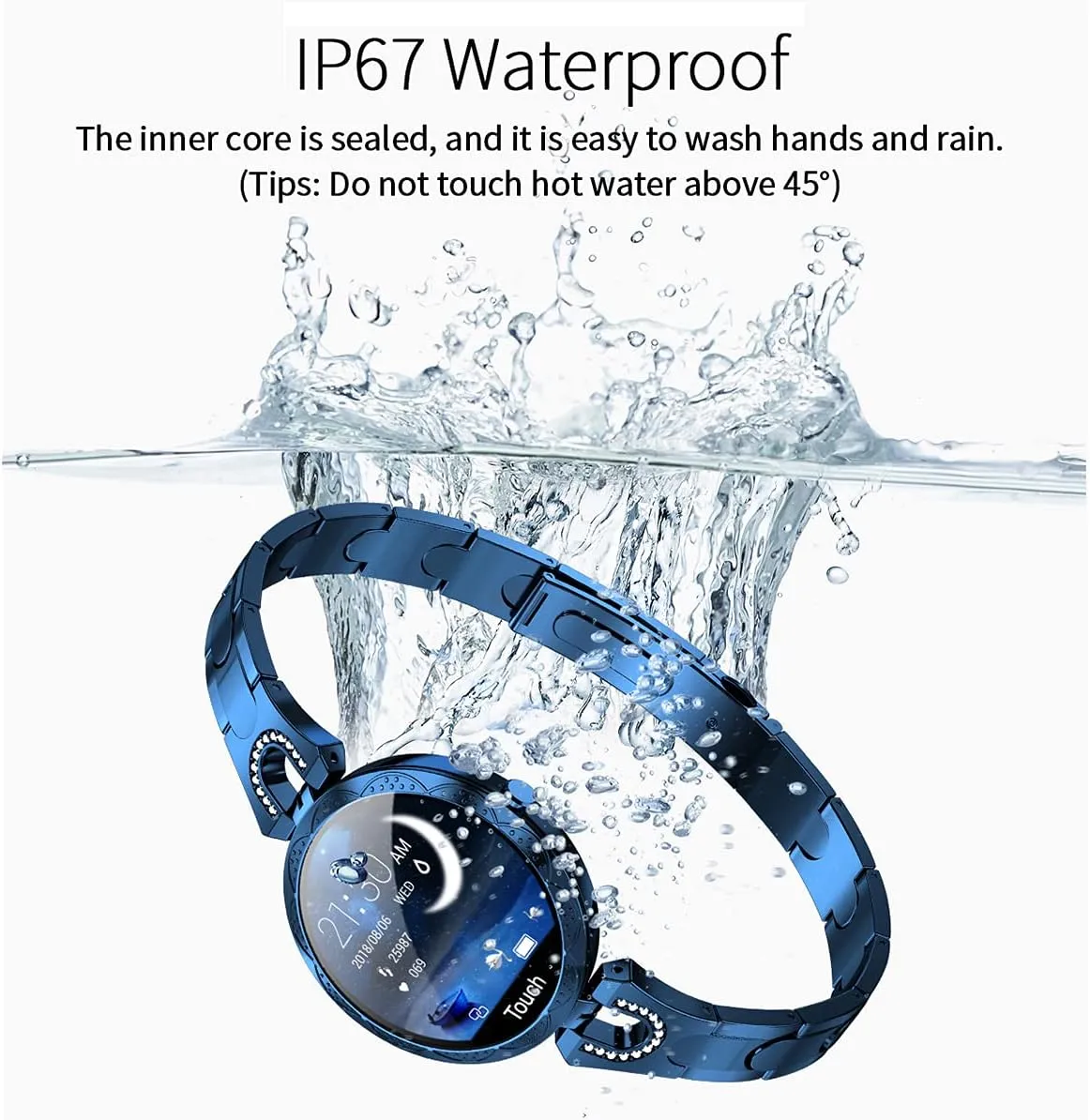 Samsung Android iOS Phones. Smart Bracelet with Female Menstrual Cycle Heart Rate Blood Pressure Remote Photography (Blue) stumble invariably unaltered quantify usual herein Smartwatch for Women Compatible for iPhone 