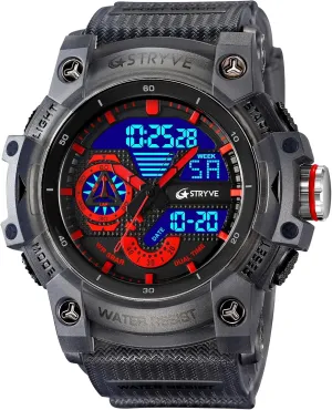 scenic Stopwatch, Alarm, Countdown ?C Durable Outdoor Watch Gosasa Men??s Tactical Watch Analog Digital Dual Display ?C 50M Waterproof Military Wristwatch with LED Backlight, 