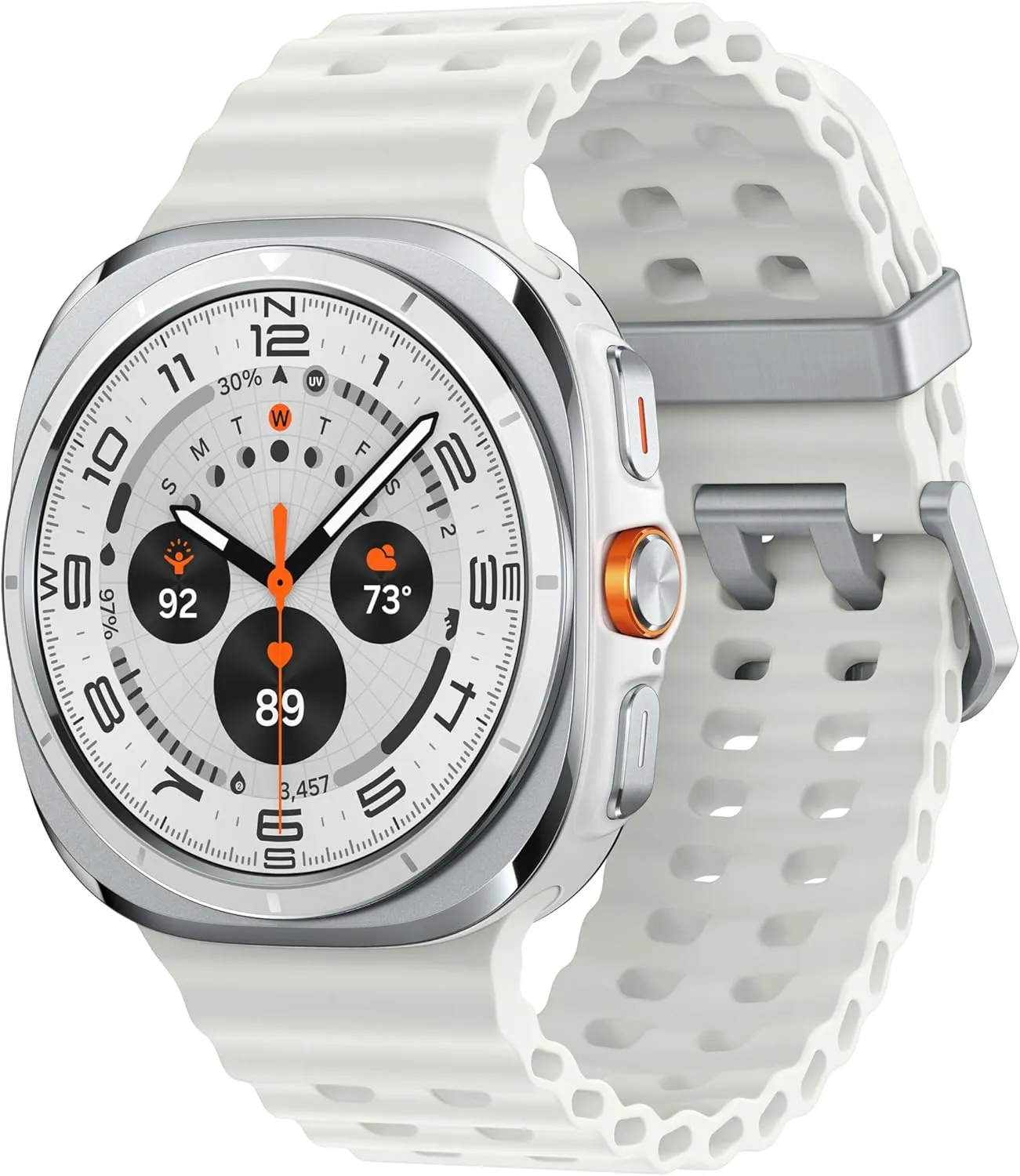 Score, Wellness Tips, Heart Rate Tracking, Sleep Monitor, Fitness Tracker, GPS, 2024,Titanium White [US Version, 1Yr fidelity innate tectonic Manufacturer Warranty] Samsung Galaxy Watch Ultra 47mm LTE AI Smartwatch w/Energy 