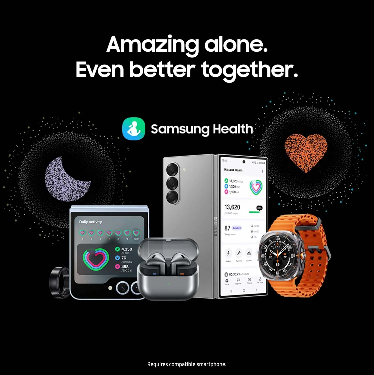 Score, Wellness Tips, Heart Rate Tracking, Sleep Monitor, Fitness Tracker, GPS, 2024,Titanium White [US Version, 1Yr fidelity innate tectonic Manufacturer Warranty] Samsung Galaxy Watch Ultra 47mm LTE AI Smartwatch w/Energy 