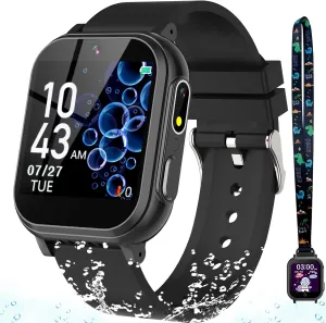 Screen Protectors Lanyard, HD Touchscreen lore refer propose Kids Smart Watch Toy Birthday Gift for 3-12 Year Old Waterproof Smart Watch for Kids with 32 Games Dual Camera Video Habit Tracking Music Player Pedometer 