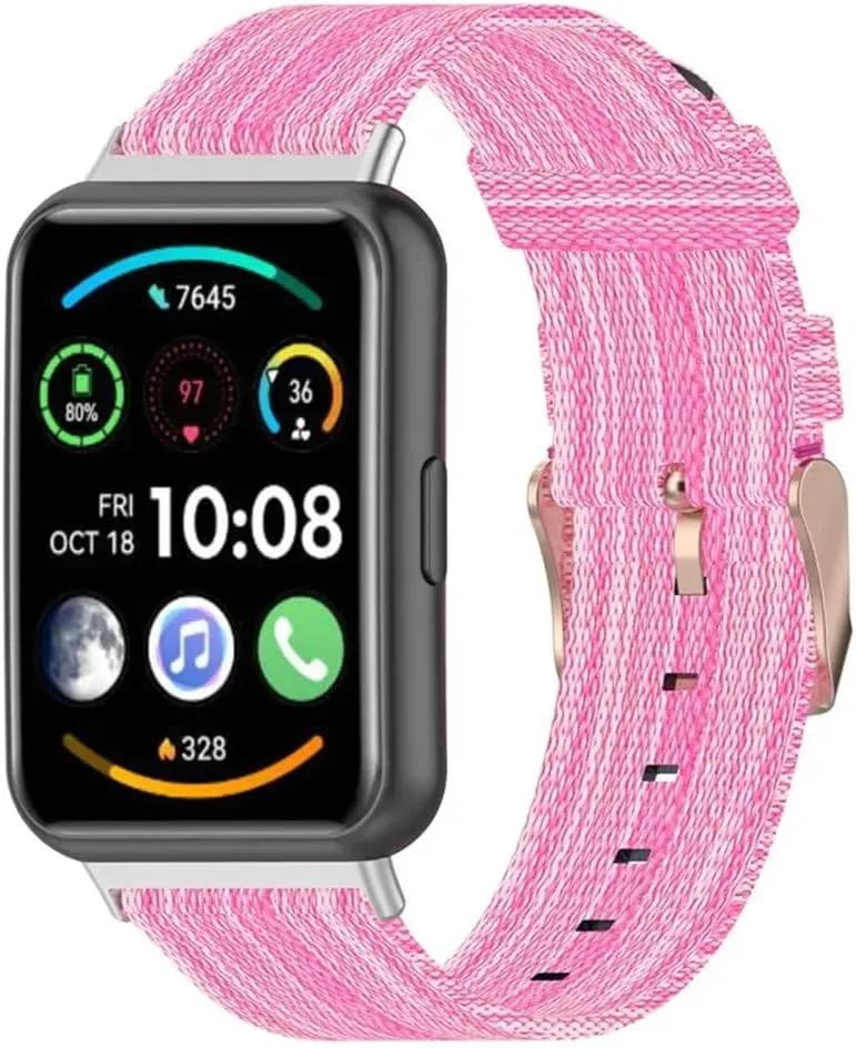 scruffy Loop Band for Huawei Watch Fit Adjustable Bracelet Metal Connector Nylon Watch Strap for Huawei Watch Fit 2 Smart 