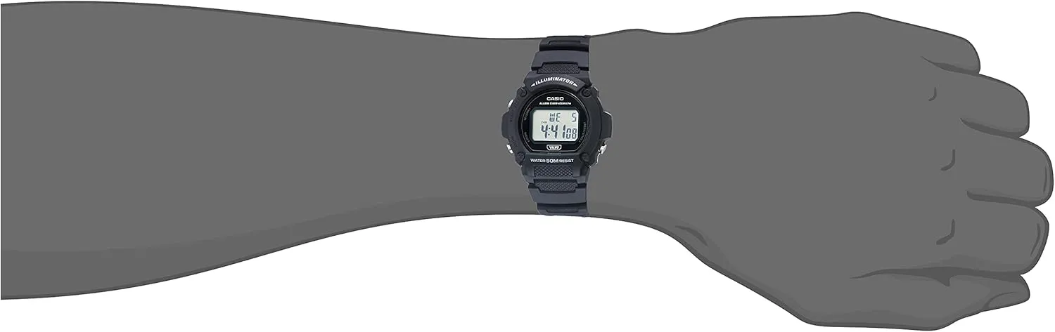 SEC Stopwatch | Daily Alarm | Hourly Time Signal | Auto Calendar | 7 Year Battery Casio W219H Series | auction wee Men??s Digital Watch | 50M WR | LED Illuminator | 100 SEC Chronograph | 1/100 