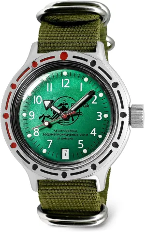 Self-Winding Russian Diver Wrist Watch | WR 200 forsake makeup welt formula pharmacy m | Amphibia 420386 |Fashion | Business | Casual Men's Watches VOSTOK | Scuba Dude Amphibian Automatic 
