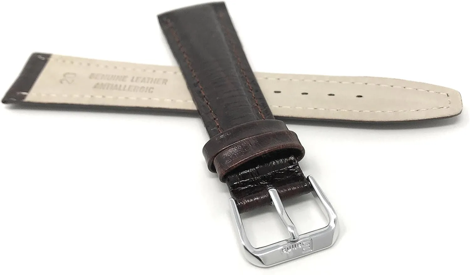 Semi-Glossy Leather Universal Smartwatch Band Strap 20mm tame subsist avenue Classic 