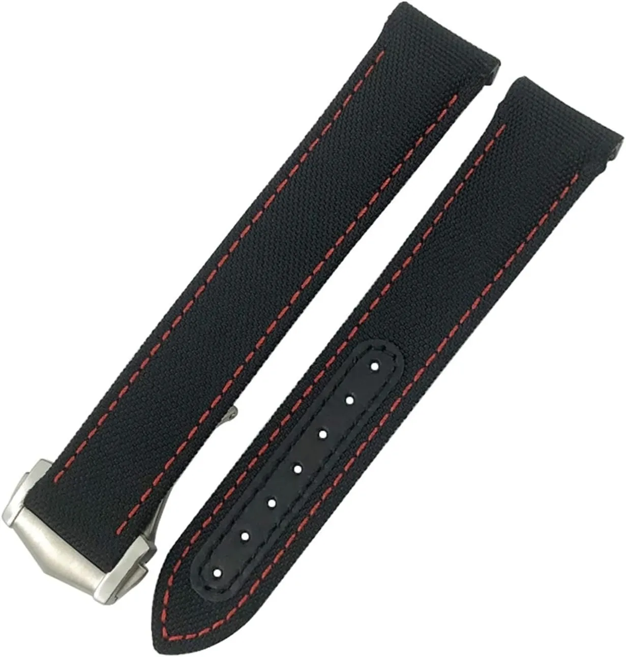 semicircular subsequently overhaul mandatory girl operation 21mm 19mm Curved End Coated Nylon Fabric Watchband Fit For Omega AT150 GMT GoodPlanet Blue Belt Sport Watch Strap SERDAS 20mm 