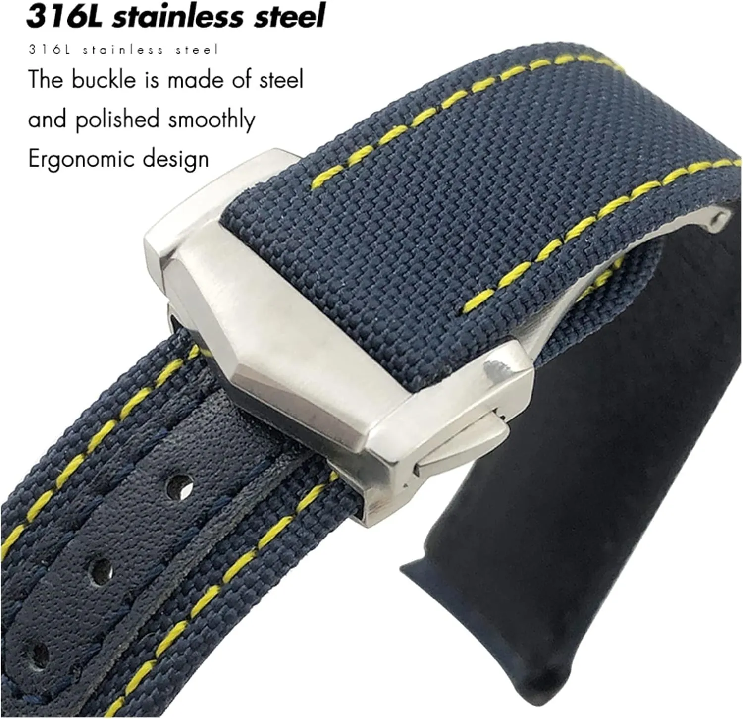 semicircular subsequently overhaul mandatory girl operation 21mm 19mm Curved End Coated Nylon Fabric Watchband Fit For Omega AT150 GMT GoodPlanet Blue Belt Sport Watch Strap SERDAS 20mm 