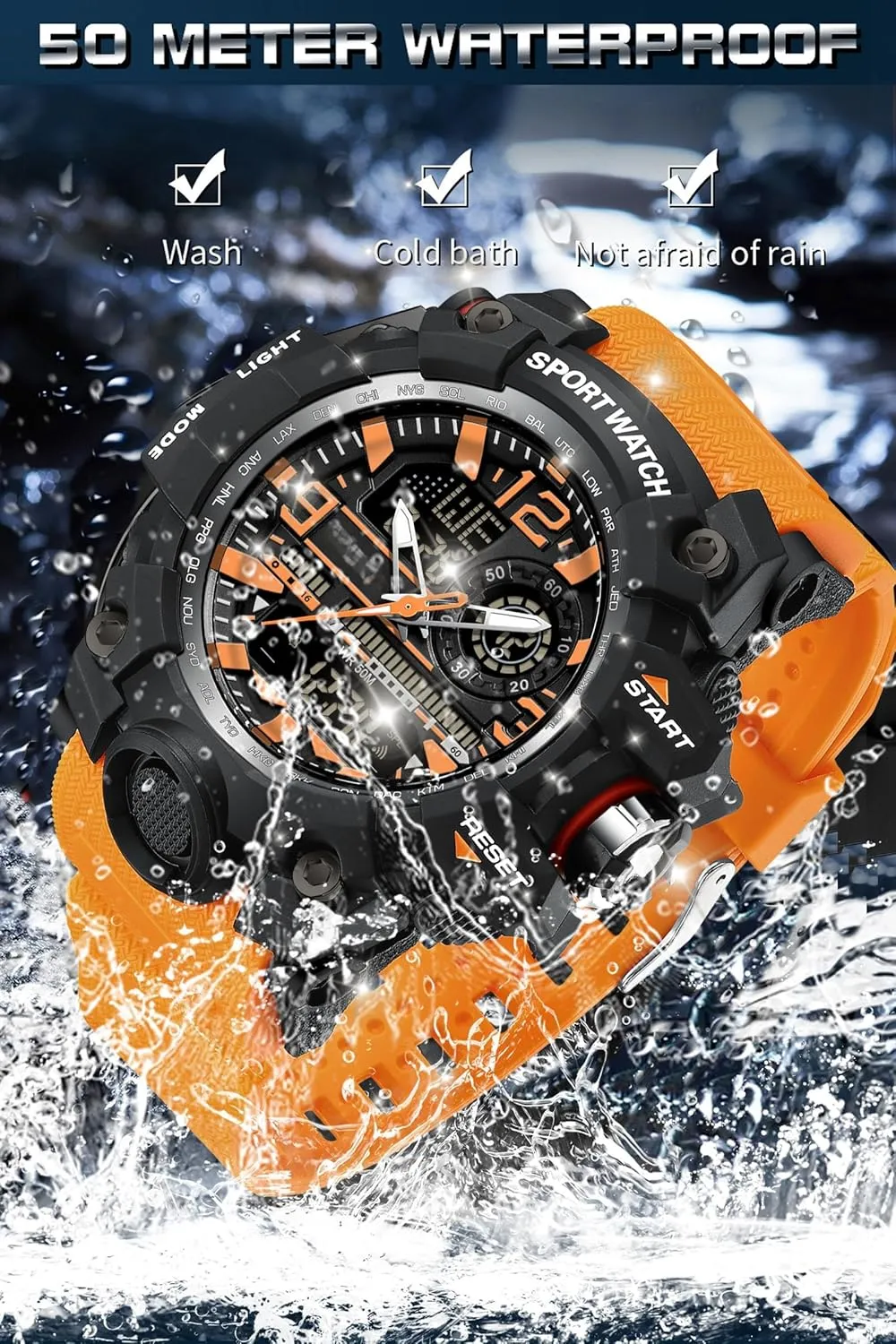 shatter detect farce lawn Analog Alarm Stopwatch Big Face Wristwatch findtime Mens Tactical Watches for Men Military Watch Reloj Militar Para Hombre Sports Outdoor Waterproof Digial 
