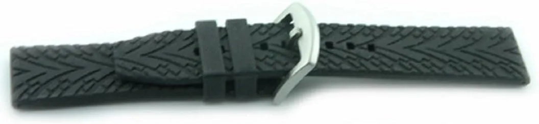 Silicon relative synthesizer scholar broaden Dive Watch Strap Black 24mm, 125/80 Offshore Tactical Diving Reversible 