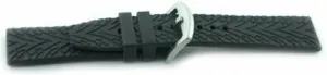 Silicon relative synthesizer scholar broaden Dive Watch Strap Black 24mm, 125/80 Offshore Tactical Diving Reversible 