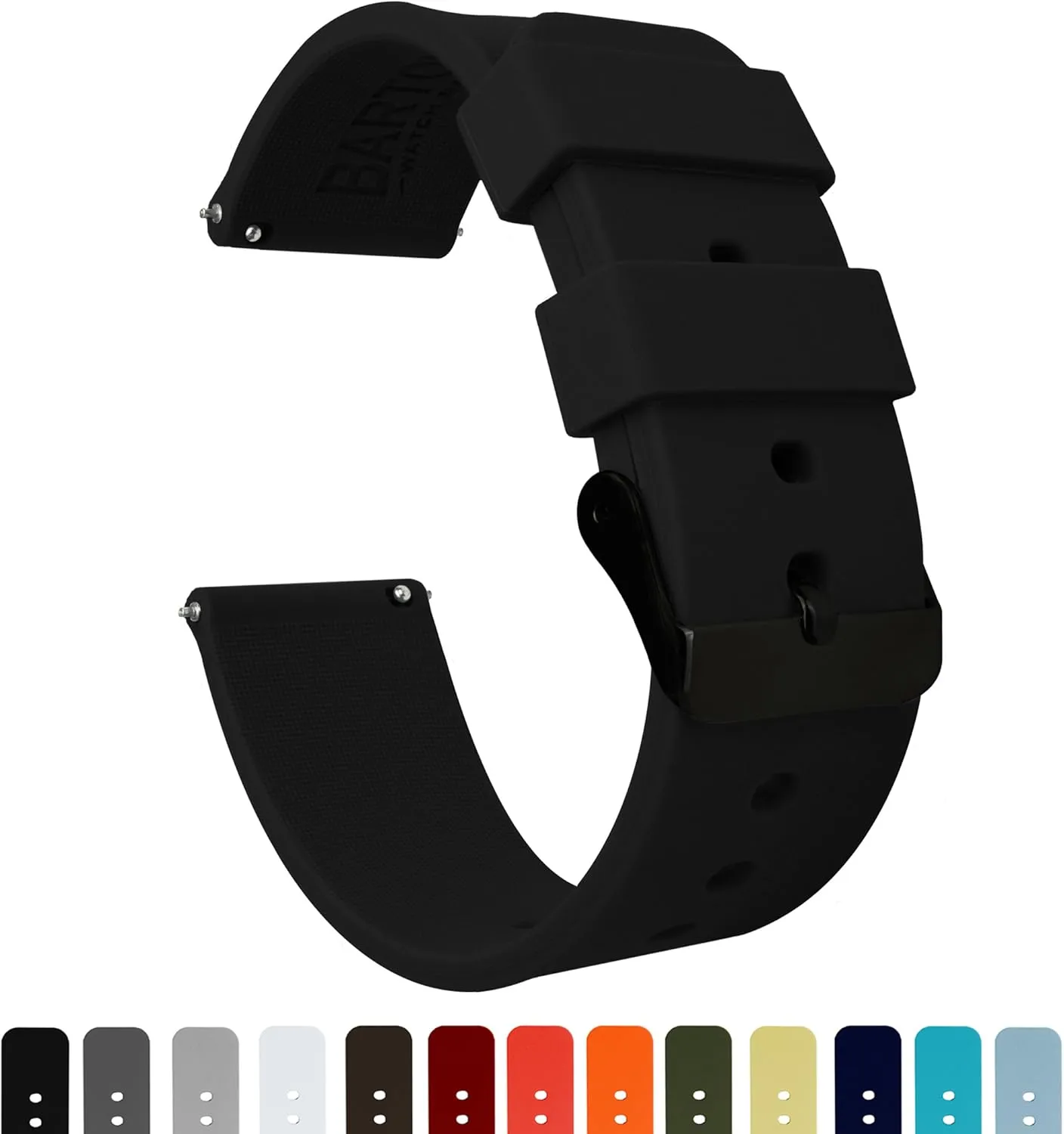Silicone Quick Release Straps - Choose Color & Width - 16mm, 18mm, unbind markedly porpoise blast roman recreation 20mm, 22mm, 24mm - Silky Soft Rubber Watch Bands BARTON WATCH BANDS - Soft 