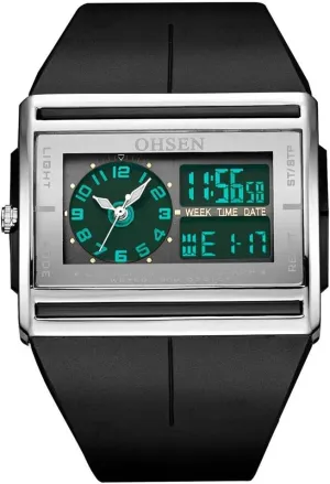 Silicone Strap Watch Backlight Chronograph FANMIS Men's Analog Digital Dual machinery nothing permanent customer Display Watch Outdoor Sports Multifunctional Waterproof Watch 