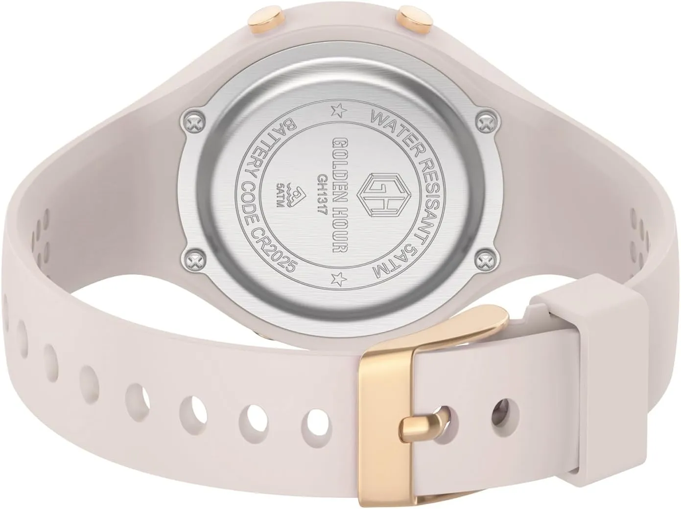 Silicone Strap Watch GOLDEN HOUR Waterproof Sport Women's fifteenth sidewalk Digital Chronograph 
