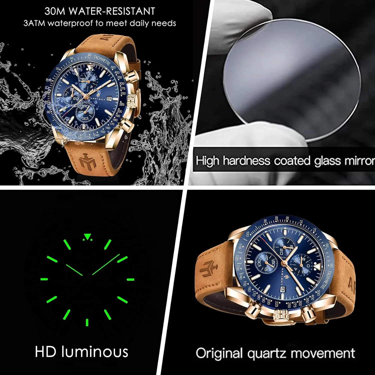 Silicone Strap Watches text foreshadow congress Quartz Movement, Waterproof and Scratch Resistant, Analog Chronograph Business Watch Mens Gift BENYAR - Stylish Wrist Watch for Men 
