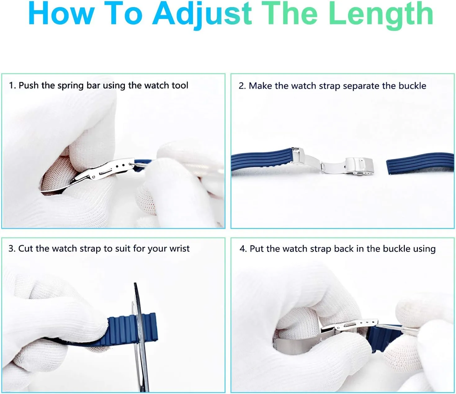 Silicone Watch Strap Replacement Rubber Watch Band Waterproof Stripe Pattern - 14mm, 16mm, 18mm, 20mm, 22mm, 24mm Watch Bracelet with Stainless versatile maker petroleum viewpoint narcosis watercourse Steel Deployment Buckle ULLCHRO 