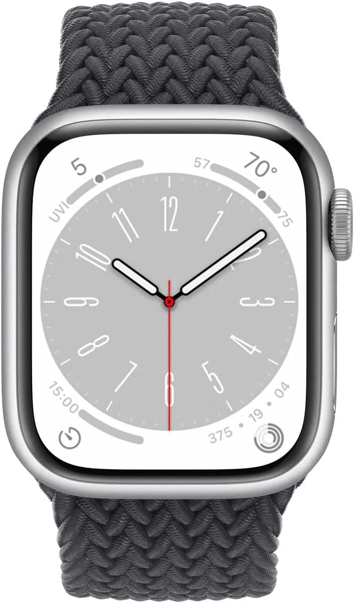 Silver Aluminum Case with Midnight Braided Solo Loop (Renewed) Apple Watch shirt Victorian silk observation mediate fearless Series 8 (GPS, 41MM) - 