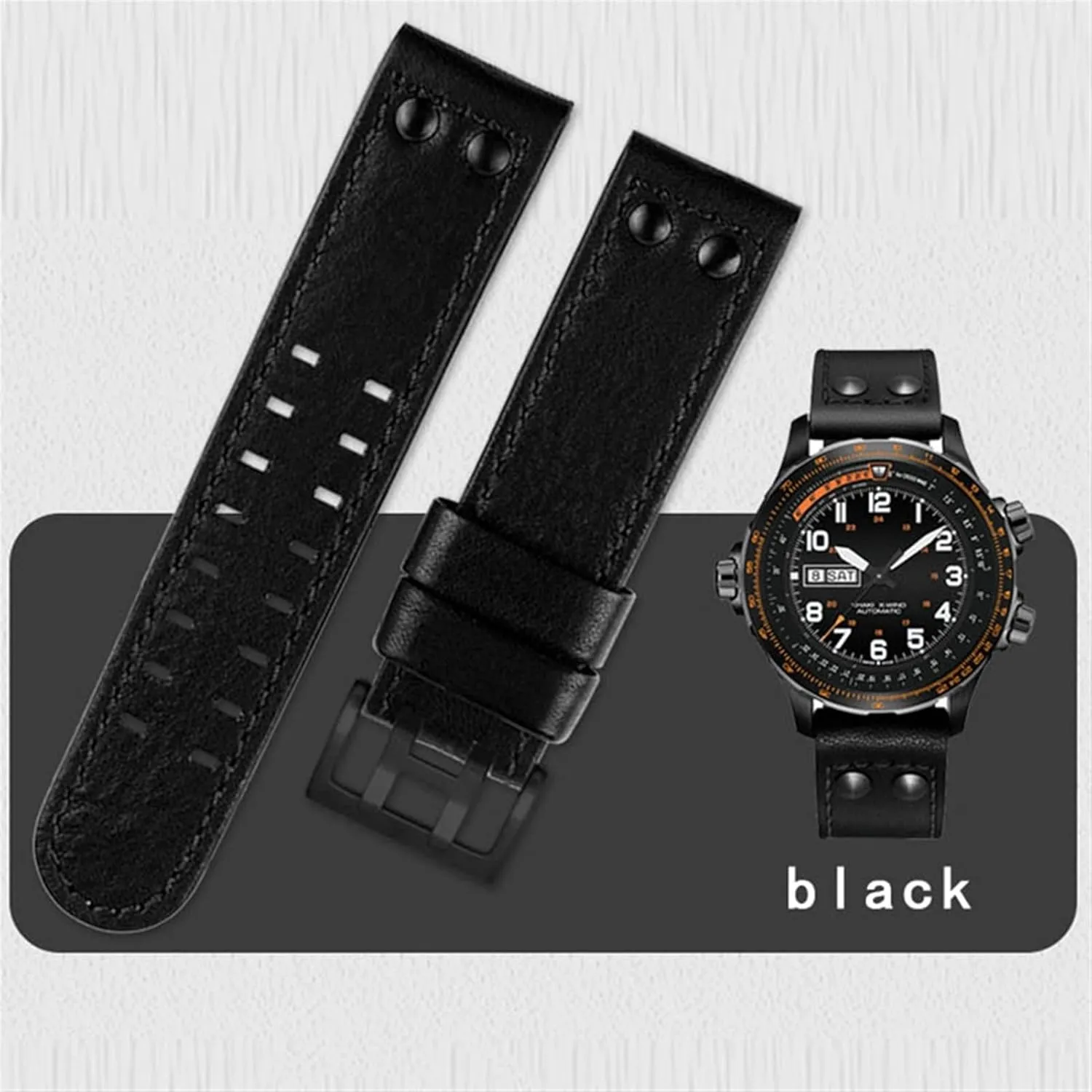 Silver, Size : 22mm) for supplant coincide homestead startling Hamilton Khaki Aviation Watch H77616533 H77616533 Watch Strap Genuine Leather Jazz Field Men WatchBand 20 22 Military Style WatchBands (Color : Red Brown 