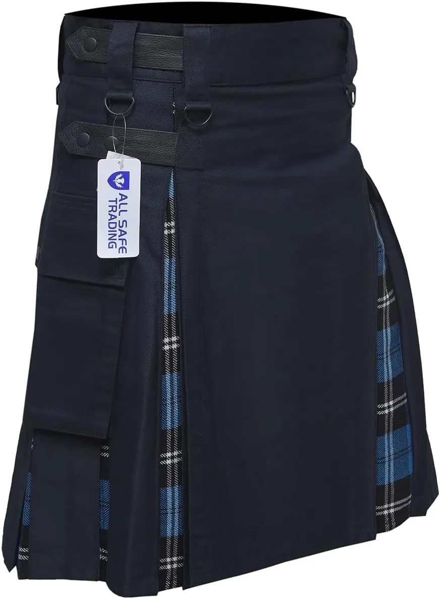 similar Cargo Pocket Men Modern Hybrid Tartan Kilt with 