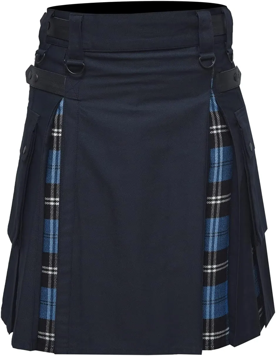 similar Cargo Pocket Men Modern Hybrid Tartan Kilt with 