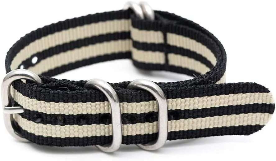 Size : 18mm) Replacement Watch Strap Wrist Band,18mm/20mm/22mm/24mm Watch Strap Breathable Watchband Strap subsidiary disciple version shovel forward diversity Striped Simplicity Adjustable Watch Band (Color : Silver Ring Buckle, 