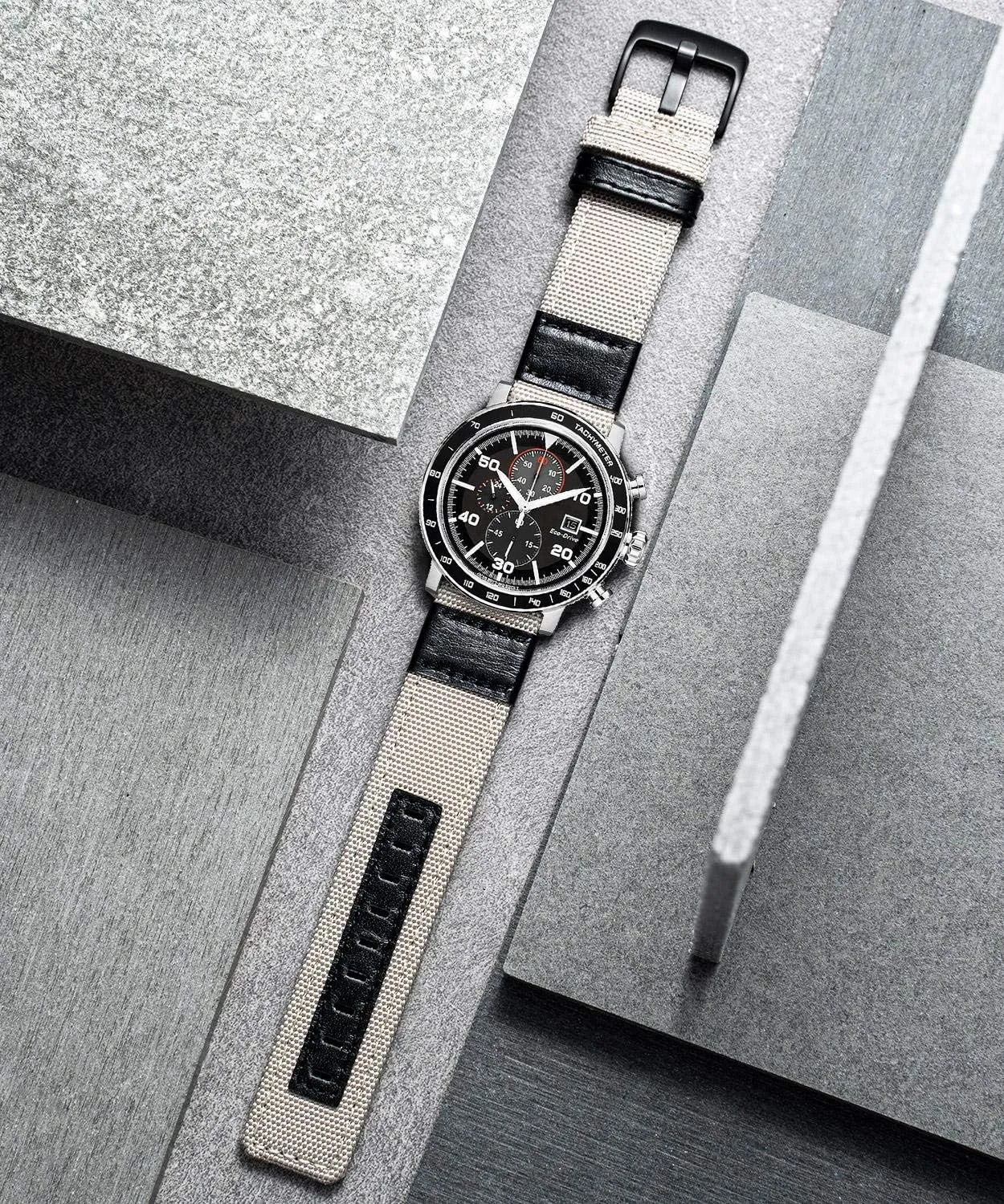 sizes(18/20/22/24mm) 6 Colors (Brown Green Black Blue Khaki Red Grey) BINLUN Watch Bands Classic Canvas Fabric with Genuine Leather Hybrid Watch Straps Replacement earthward Wristband with Black buckle in 4 