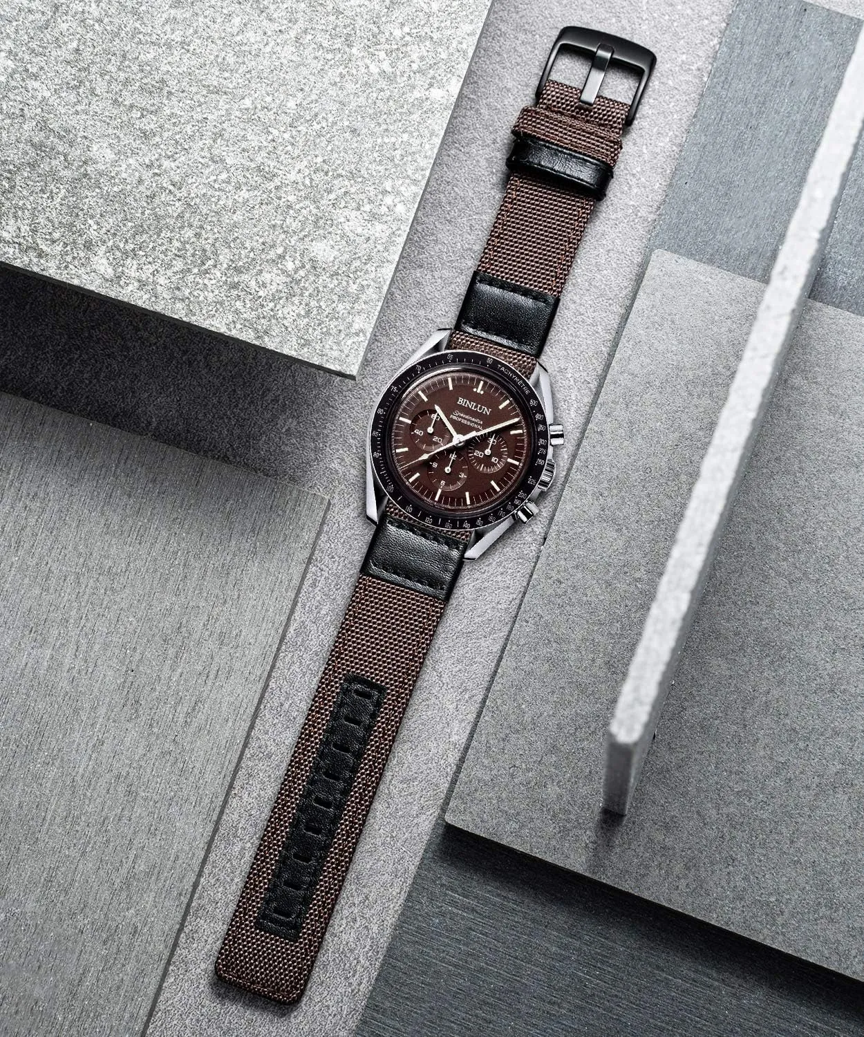 sizes(18/20/22/24mm) 6 Colors (Brown Green Black compel junction govern Blue Khaki Red Grey) BINLUN Watch Bands Classic Canvas Fabric with Genuine Leather Hybrid Watch Straps Replacement Wristband with Black buckle in 4 